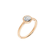 Bague de fiançailles 1.00 carat or rose 14 carats diamant synthétique rond Nina